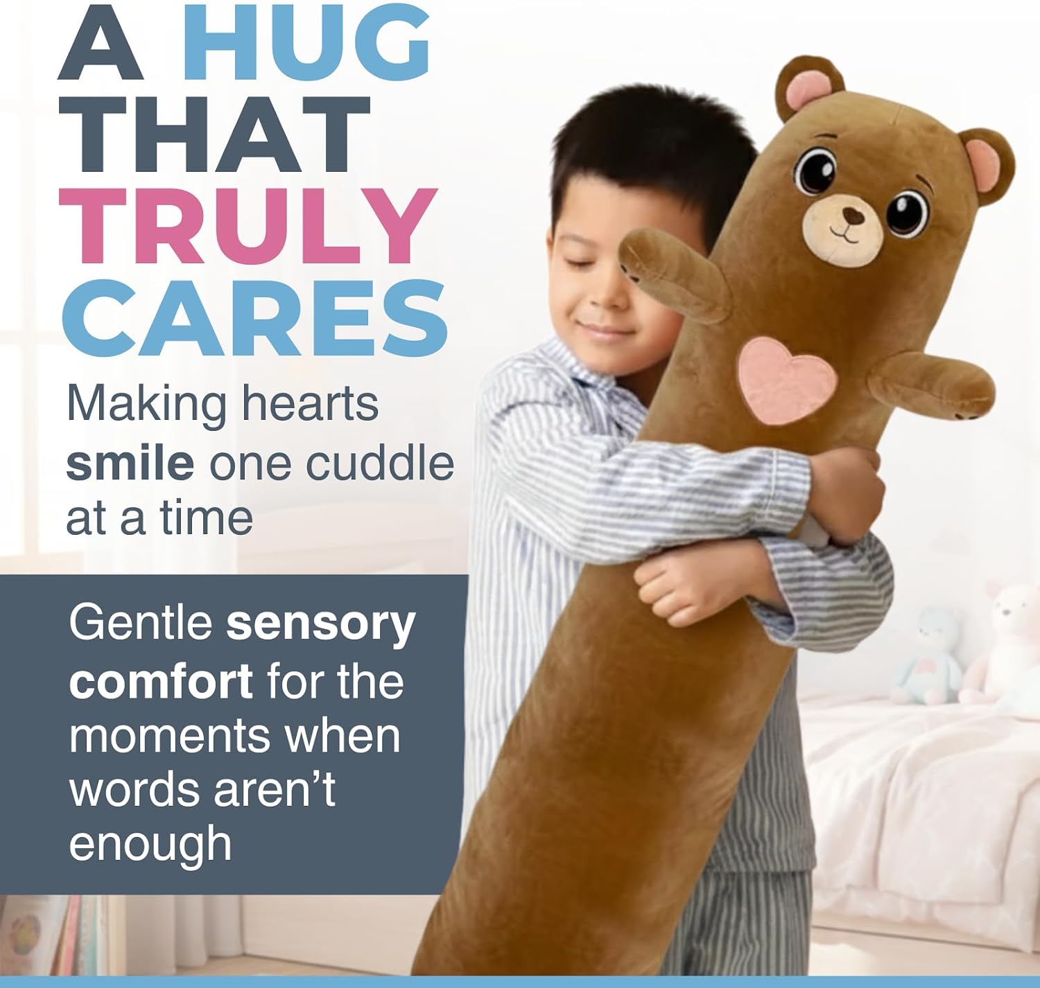 CuddlePaws Cuddle Paws Bear Plush Body Pillow for Kids | Long Stuffed Animal Cuddle Pillow | Soft Hugging Toy | Plushie Gift for Girls & Bo…