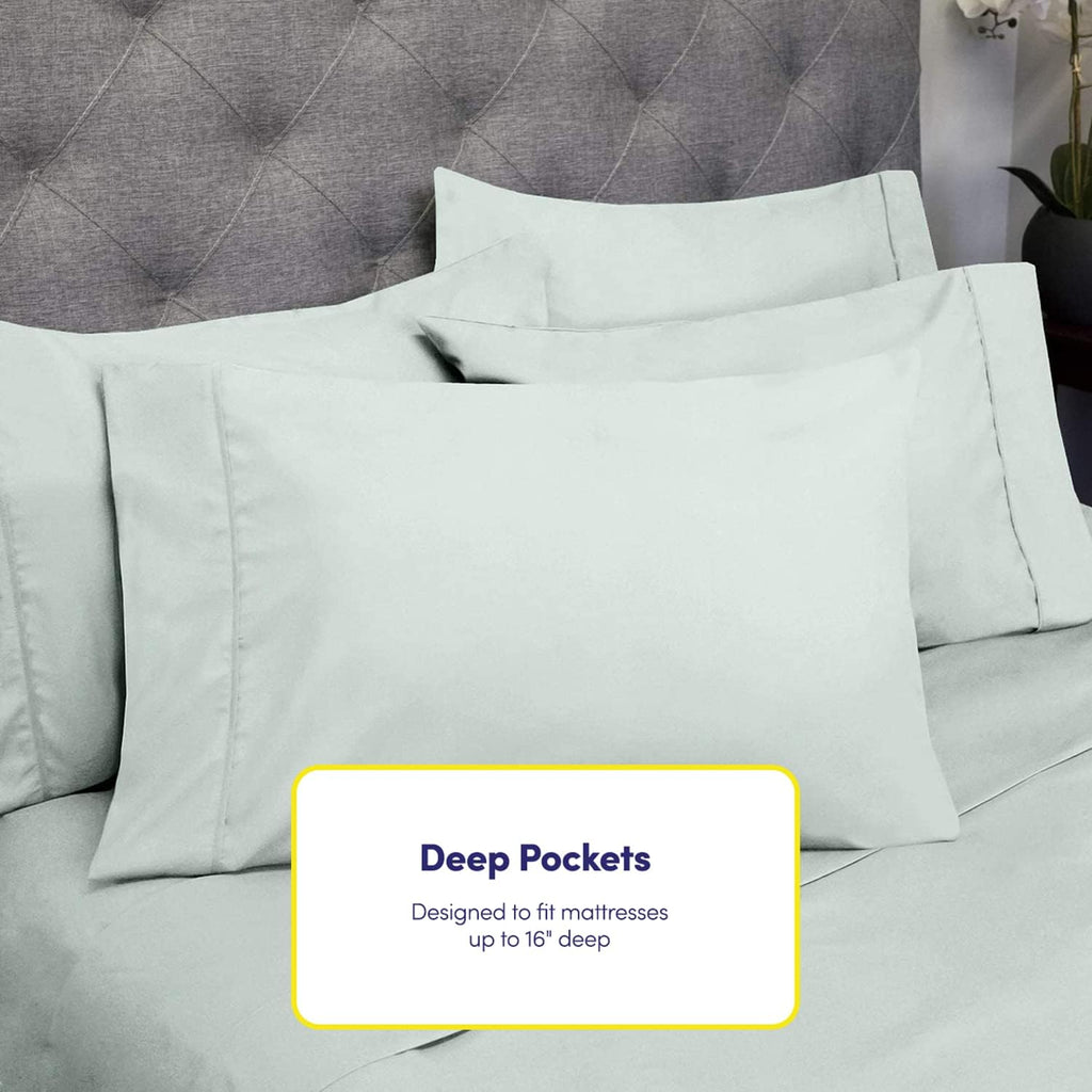 King Size Bed Sheets - 6 Piece 1500 Supreme Collection Fine Brushed Microfiber Deep Pocket King Sheet Set Bedding - 2 Extra Pillow Cases…