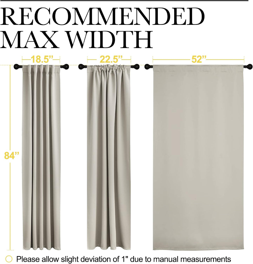 Nicetown Living Room Room Darkening Curtains, Soft and Smooth Fabric Draperies and Panels, Privacy Energy Smart Curtains for Patio Door (Na…