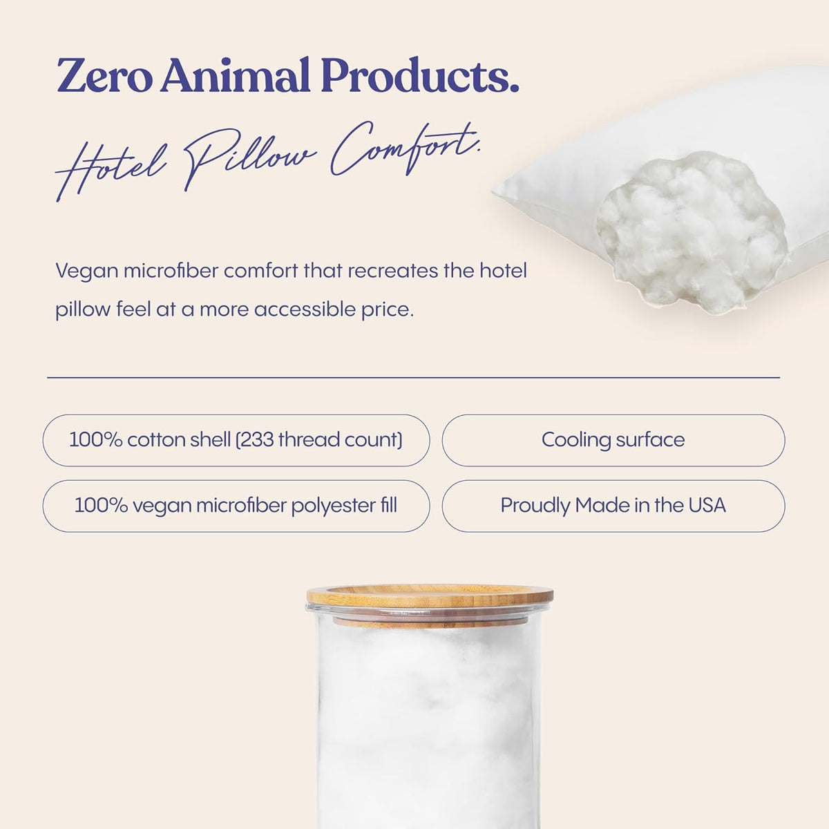 FluffCo Basics Down Alternative Bed Pillows - Cooling Cotton Shell with Supportive Gel-Fiber Fill - Pillows for Side, Back, and Stomach Sle…