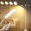 Marctronic White Floor Lamp, 18W 1800LM Bright LED Floor Lamps for Living Room Bedroom, Dimmable Timing Eye Caring Reading Standing Lamp wi…