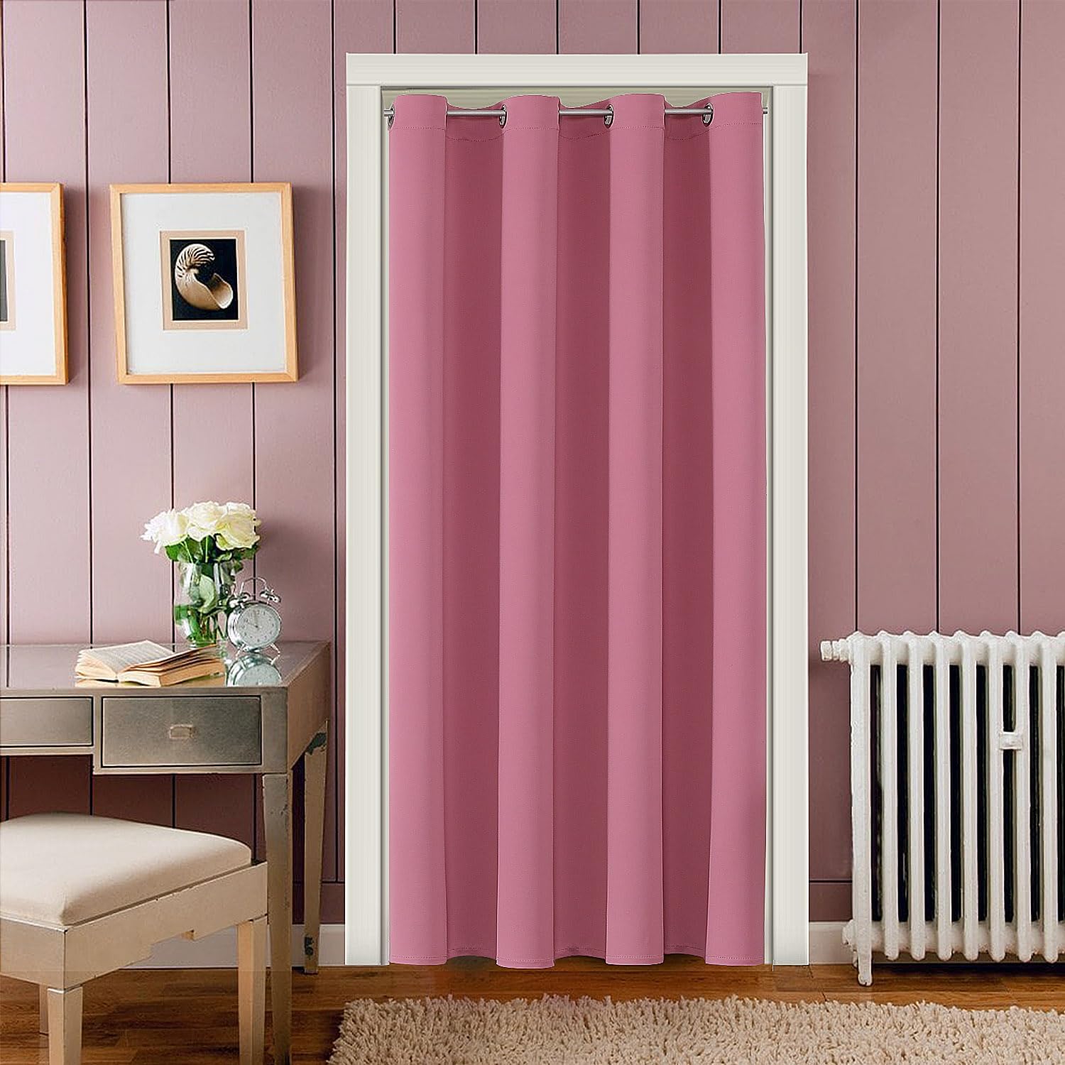 ChrisDowa Blackout Door Curtains for Doorway Privacy, Grommet Closet Curtains for Bedroom Closet Door, Thermal Insulated Temporary Doorway…
