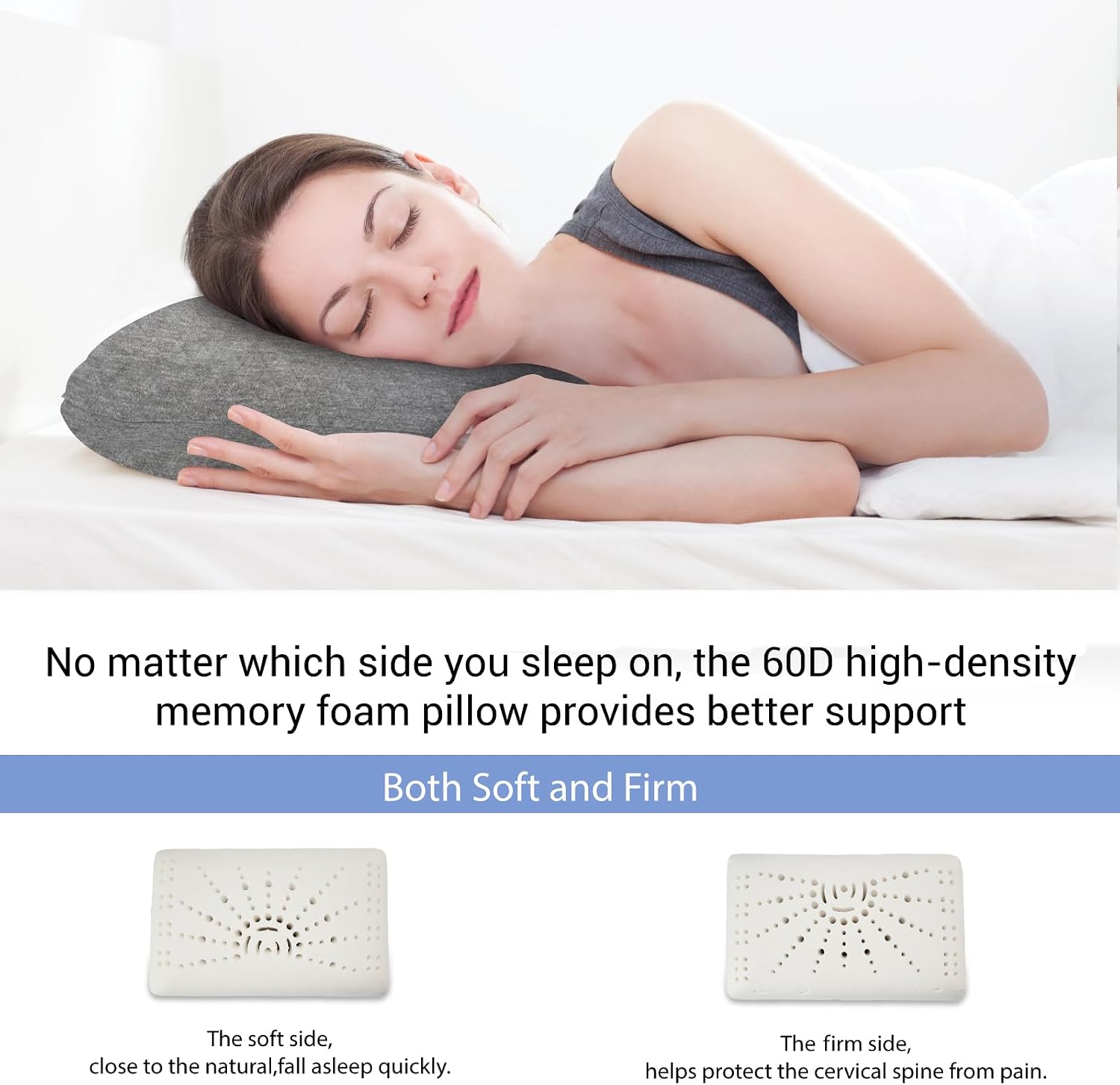 Memory Foam Travel Pillow 9.8"x15.7" Compact Camping Pillow, Stable & Supportive, Washable Double-Layer Cover with Carry Bag, for…