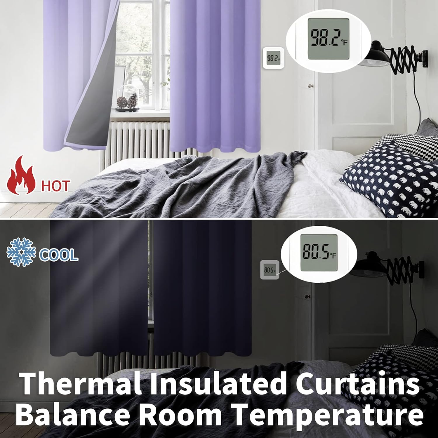 BGment Thermal Insulated 100% Blackout Curtains for Bedroom with Black Liner, Double Layer Full Room Darkening Noise Reducing Grommet Curta…