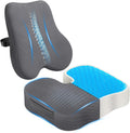 Watshyon Gel Seat Cushion & Lumbar Support Pillow Set, Cooling Memory Foam for Coccyx & Sciatica, Ergonomic Desk Chair Cushion with…