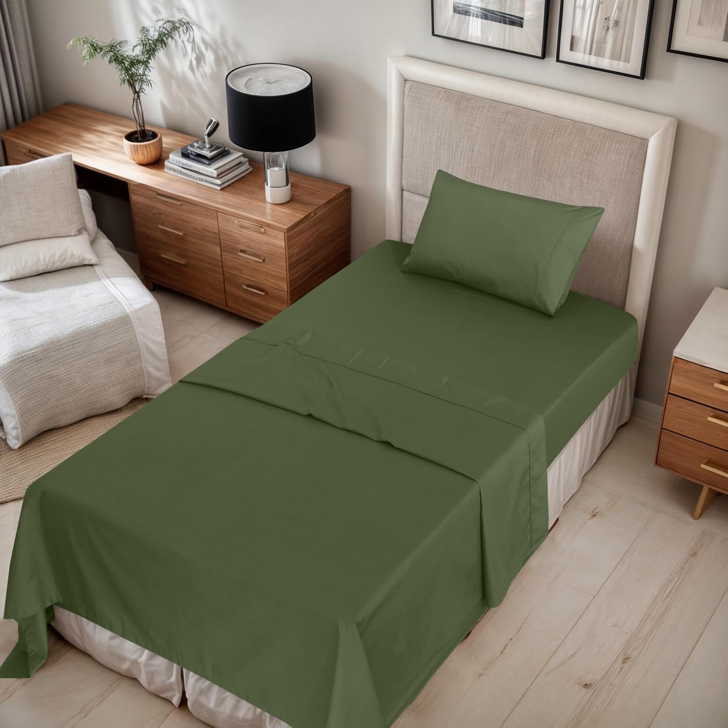 Ruvanti 100% Cotton Percale Sheets Twin XL Size – Crisp Cooling Bed Sheets for Hot Sleepers, Deep Pocket 16”, Soft Breathable & Durable Hot…
