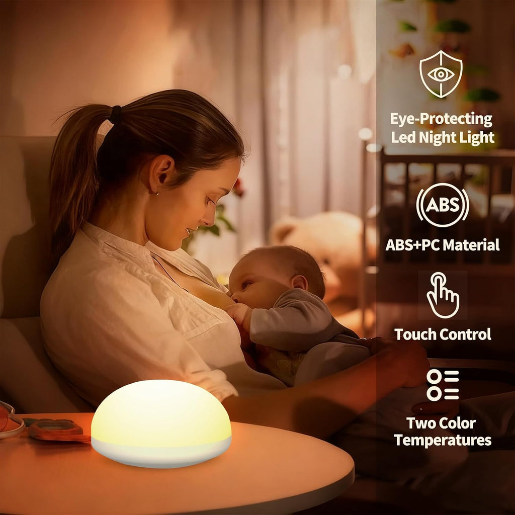 Nursery Night Light for Kids, Baby Nightlight with 2 Colors Changing Mode, Touch Control Dimmer Portable Lamp for Newborn Baby Nursery…
