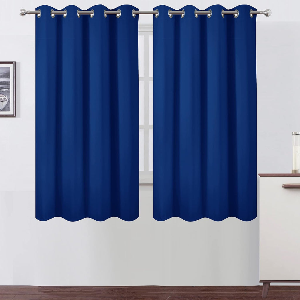 Lemomo Royal Blue Blackout Curtains 66 x 63 Inch Length/Set of 2 Curtain Panels/Thermal Insulated Room Darkening Blackout Curtains for Bedr…