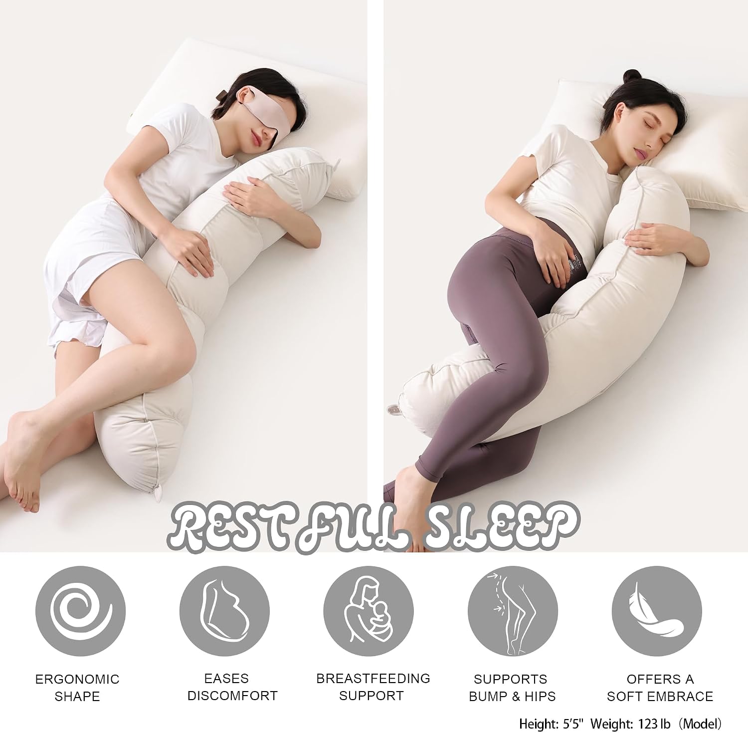 Peallow(Pat. Pend) – Long Round Body Pillow for Adults, Bolster Pillow for Sleeping, Soft and Supportive Pillow for Sleeping & Lumbar…