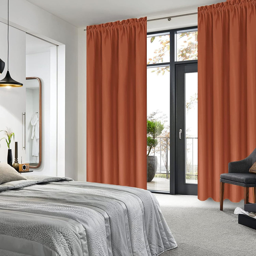 DWCN Blackout Curtains Thermal Insulated, Energy Saving & Noise Reducing Bedroom and Living Room Curtains, Burnt Ochre, W 42x L 84 Inch…