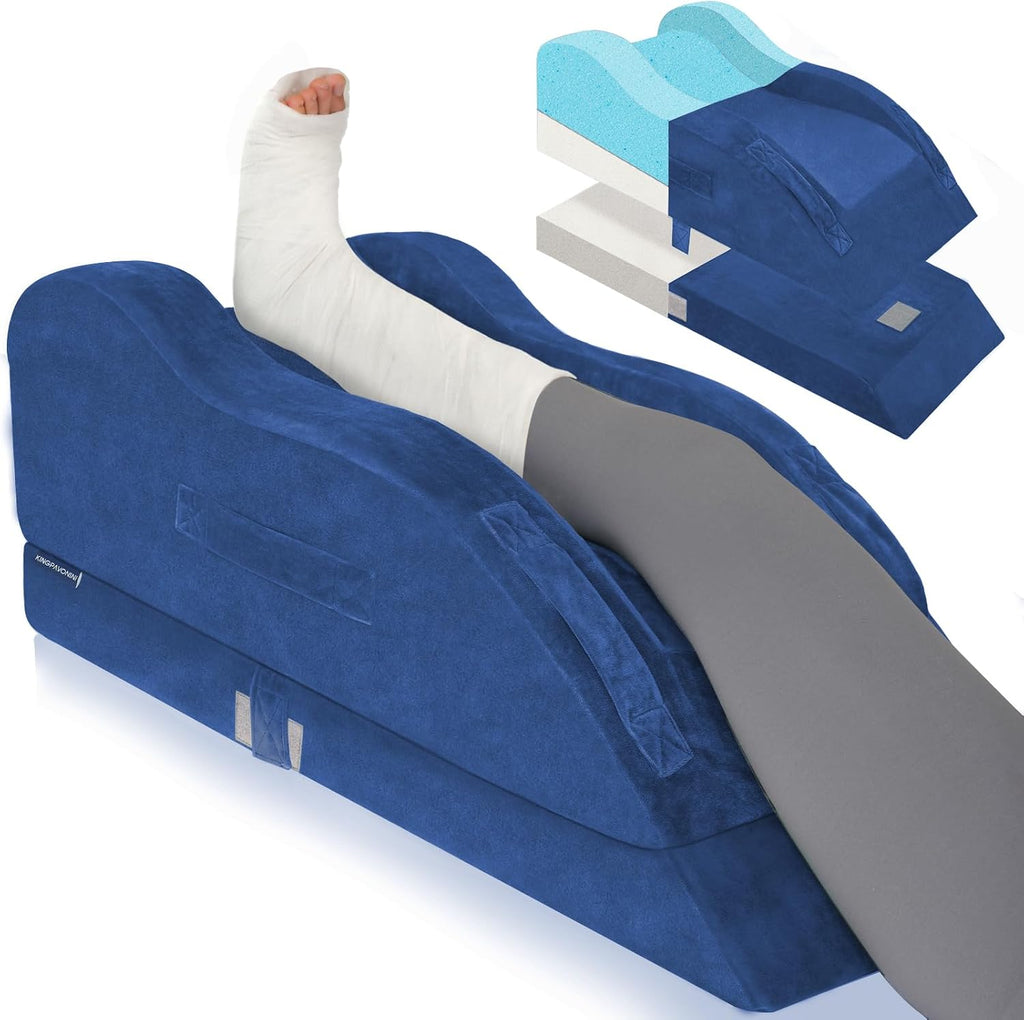 KingPavonini Adjustable Leg Elevation Pillows for After Surgery, Ergonomic Curve Keeps Knee Straight, Memory Foam Leg Pillow Elevation for…