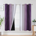Estelartextiler Estelar Textiler Purple and Greyish White Blackout Curtains & Drapes for Bedroom, Thermal Insulated Ombre Blackout Drapes,…