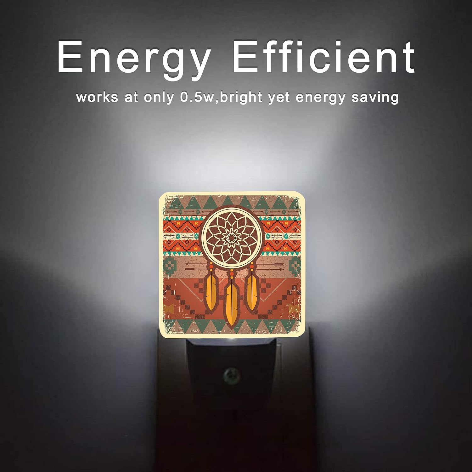 Dream Catcher Night Light, Ethnic Ornament Plug-in Night Lights with Dusk-to-Dawn Sensor for Stairway/Hallway/Bedroom 0.5W Sleep Friendly…