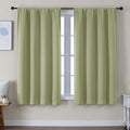 Simplebrand Ava Sage Green Blackout Curtains for Bedroom 63 Inch Length 2 Panels Set, Solid Thermal Insulated Privacy Living Room Window Tr…