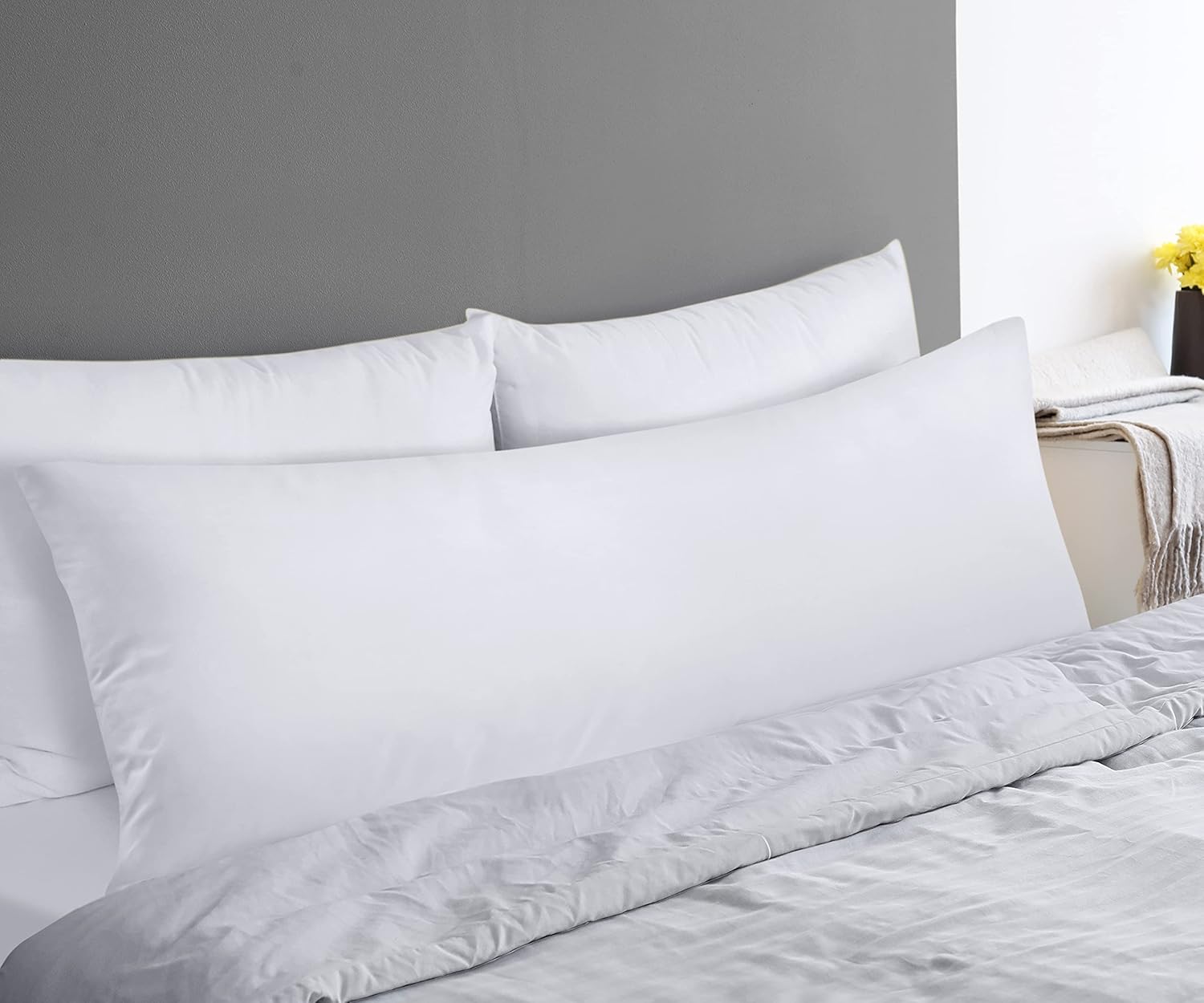 Utopia Bedding Full Body Pillow for Adults (White, 20 x 54 Inch), Long Pillow Insert for Sleeping, Ideal for Side Sleepers (Pack of 6)