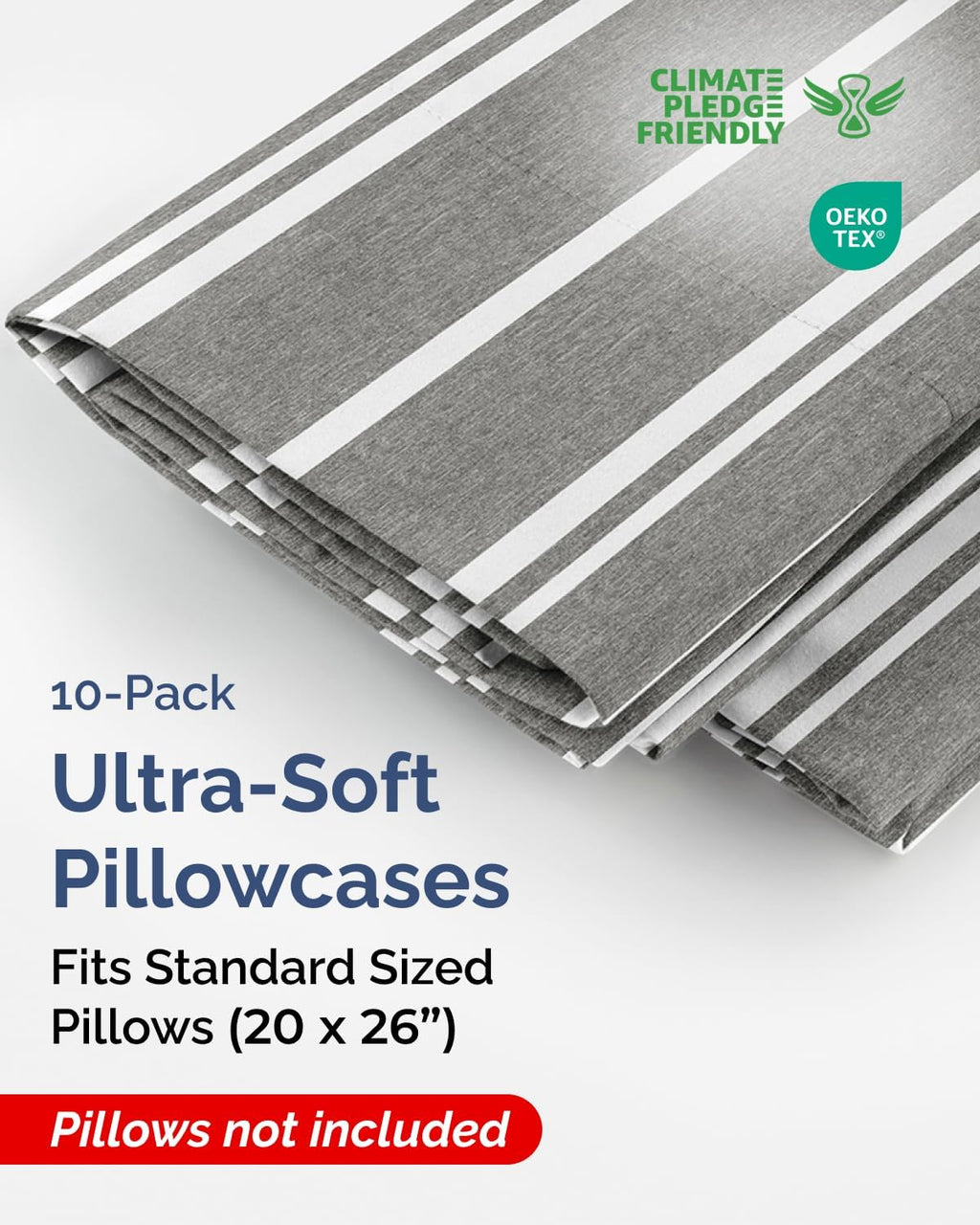 Standard Pillow Cases Set of 10 - Ultra Soft Hotel Quality Pillowcase Covers - Comfy & Wrinkle Free - Shrink & Fade Resistant - Machine…