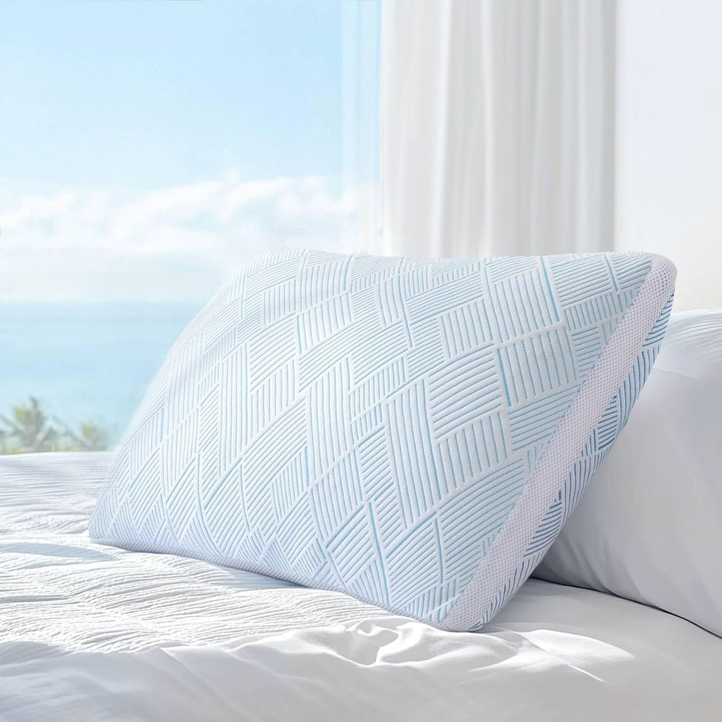 Lyralith Shredded Memory Foam Cooling Soft Bamboo Viscose Pillow Queen Size, Adjustable Hypoallergenic Hotel Quality Bed Pillow for Side…