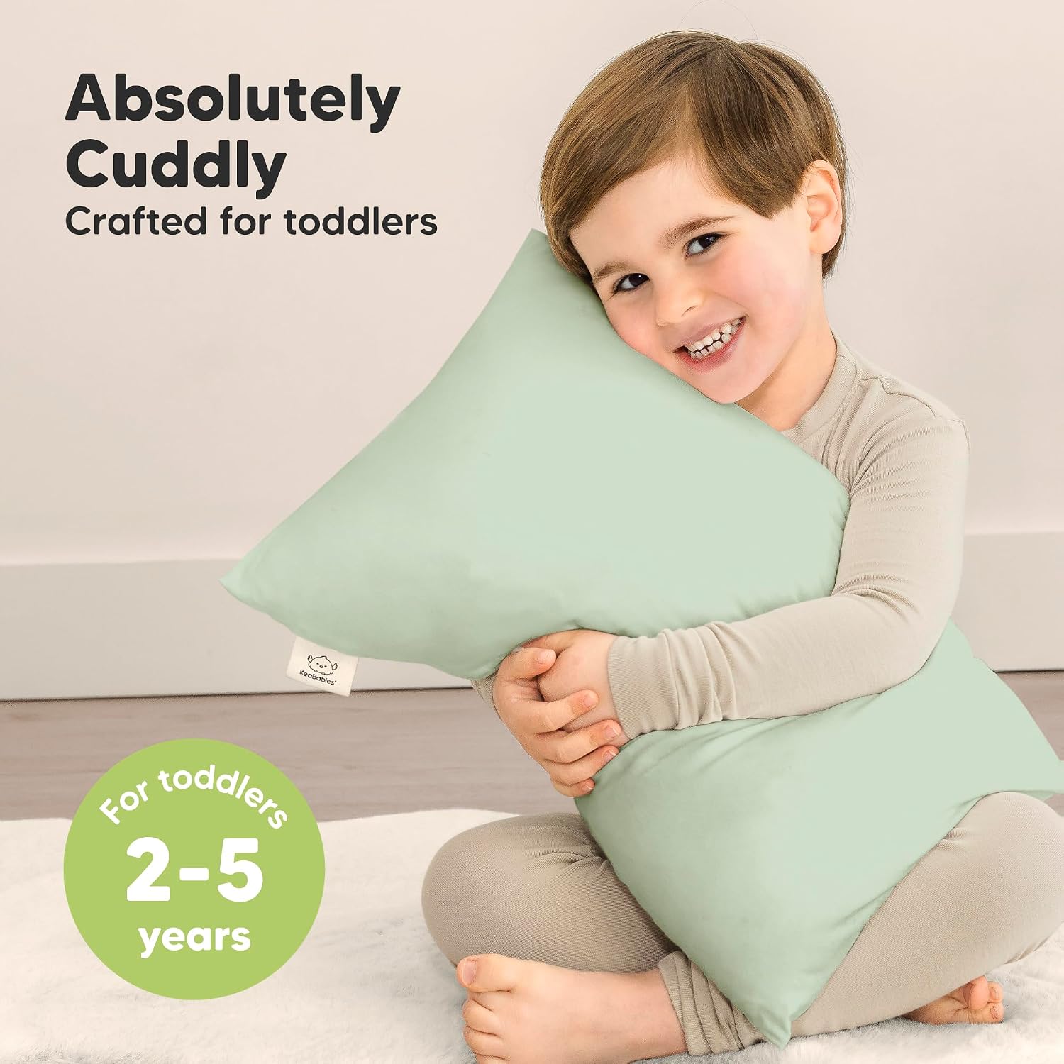 KeaBabies Toddler Pillow with Pillowcase - 13x18 My Little Cuddly Kids Travel Pillows for Sleeping, Nap, Viscose from Bamboo Nursery…