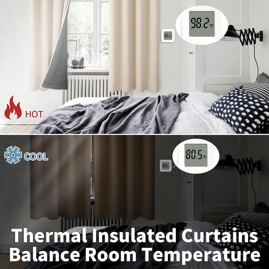 BGment Thermal Insulated 100% Blackout Curtains 72 Inch Length 2 Panels, Total Light Blocking Curtains for Bedroom, Grommet Window Drapes w…