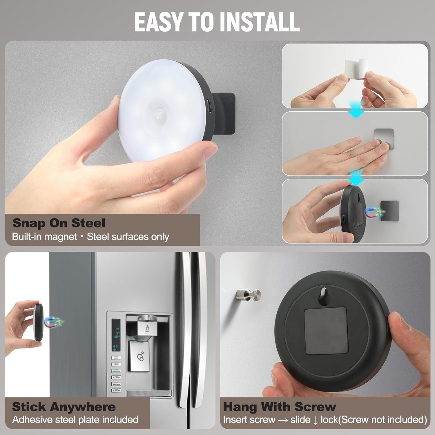 DWEPTU Motion Sensor Night Light 2 Pack LED Night Lights, Dusk to Dawn Motion Sensor for Bedroom, Bathroom, Toilet, Stairs, Kitchen, Hallway