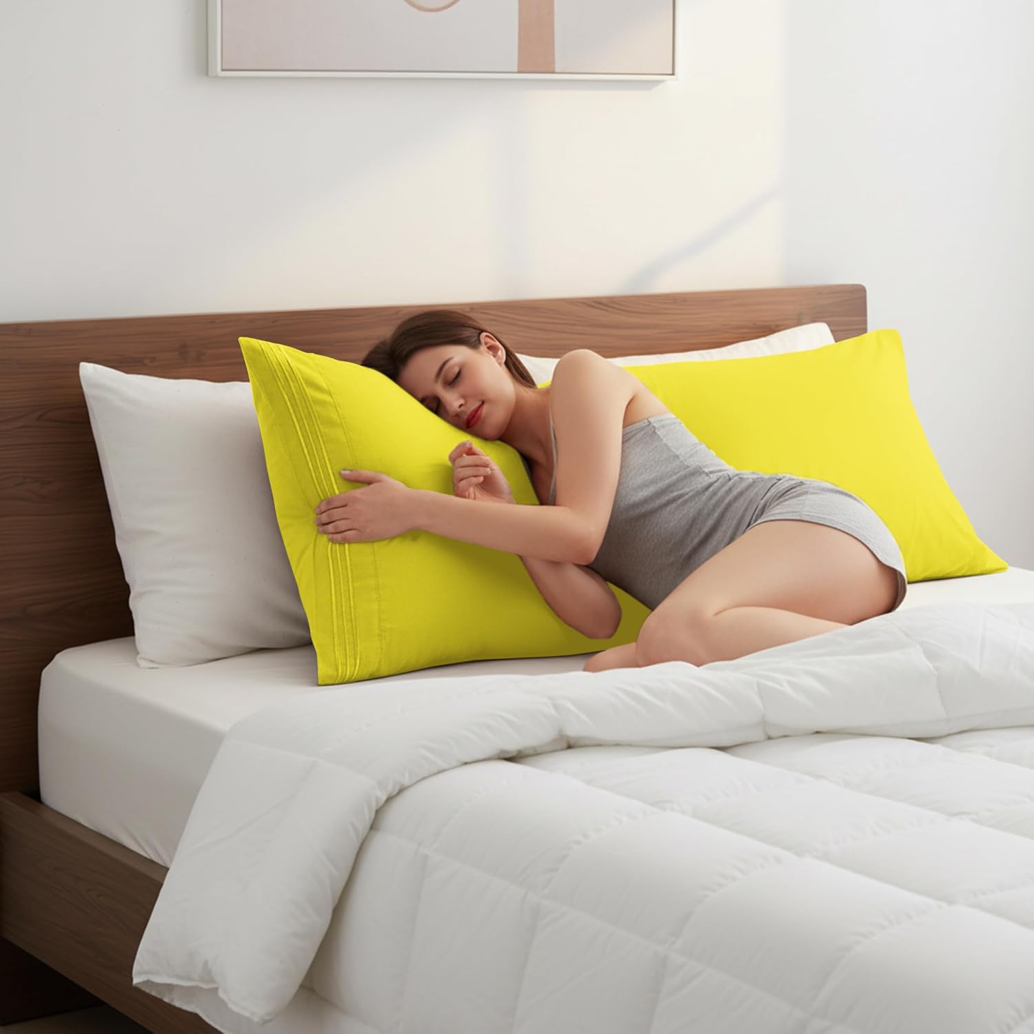 Elegantcomfort Elegant Comfort Luxury Ultra-Soft 1-Piece Pillowcase Set - 1500 Hotel Quality Microfiber Double Brushed - Wrinkle Resistant,…