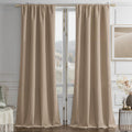 Joydeco Toffee Brown Velvet Curtains 84 Inches 2 Panels, Luxury Thermal Insulated Soft Brown Curtains for Bedroom & Living Room, Room Darke…