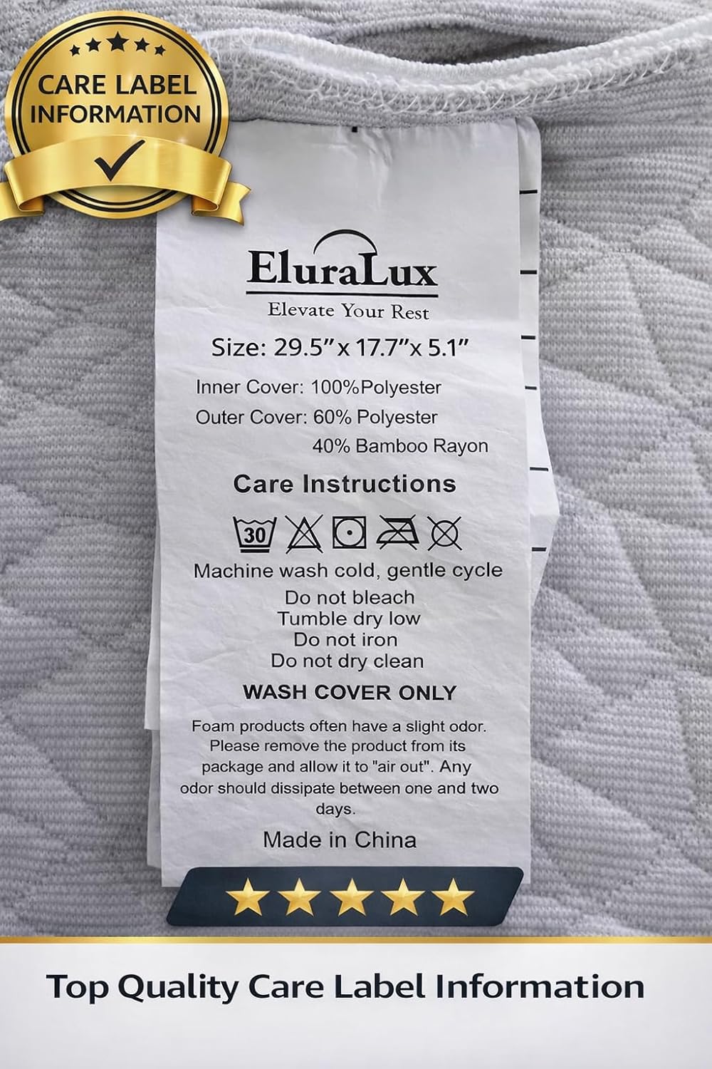 eluralux Quilted Bamboo Pillow Cover Collection – Cooling Pillow Protector with Zipper – Soft, Breathable & Washable Fabric (White,…
