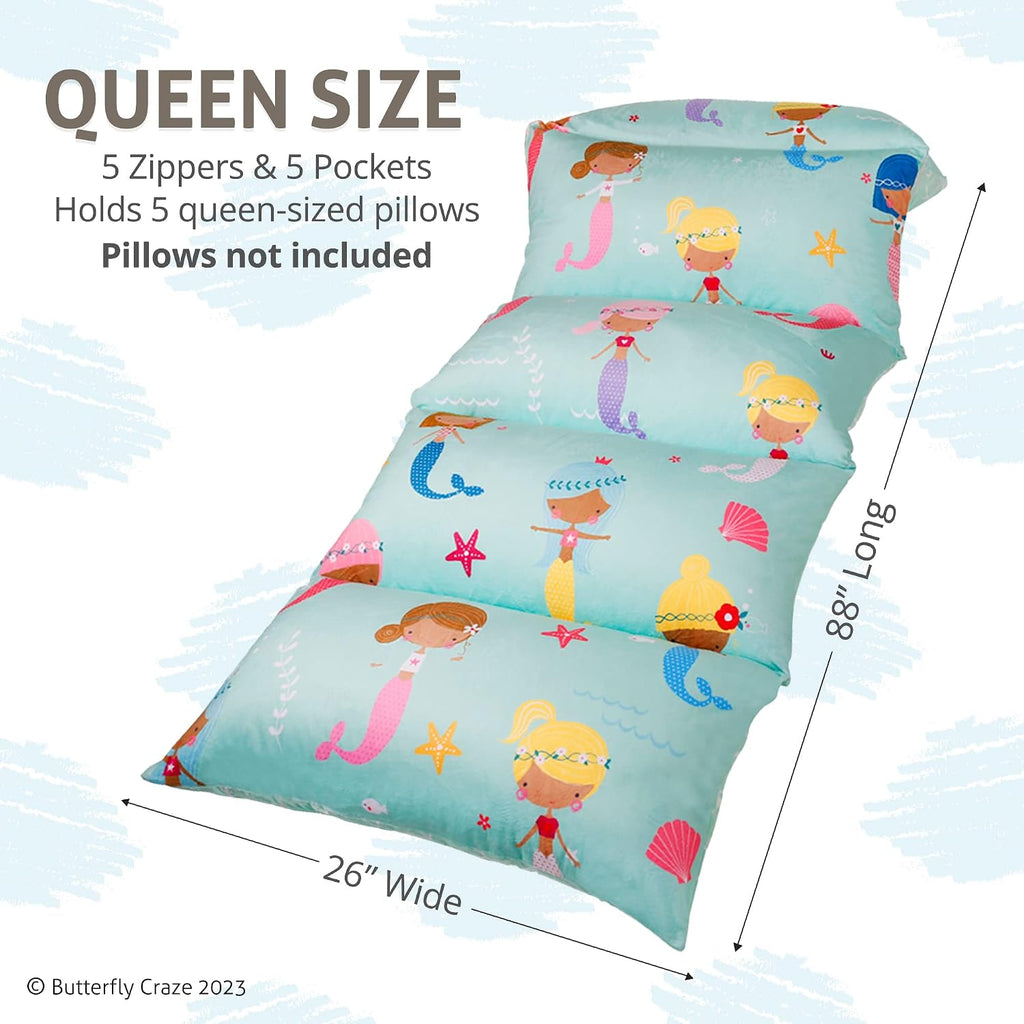 Butterfly Craze Floor Pillow Case - Cozy Reading Chair & Lounger - Versatile Seat & Floor Bed - Portable Cushion & Sleeping Pad - Queen…