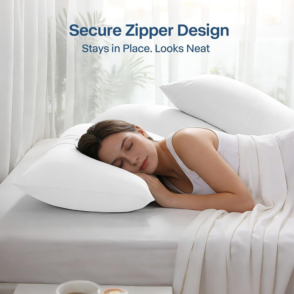 Premium Cooling Pillowcases King Size Set of 2 for Hot Sleepers&Night Sweats Beauty Sleep Reduces Wrinkles&Frizz Softer Than Silk Pillow…
