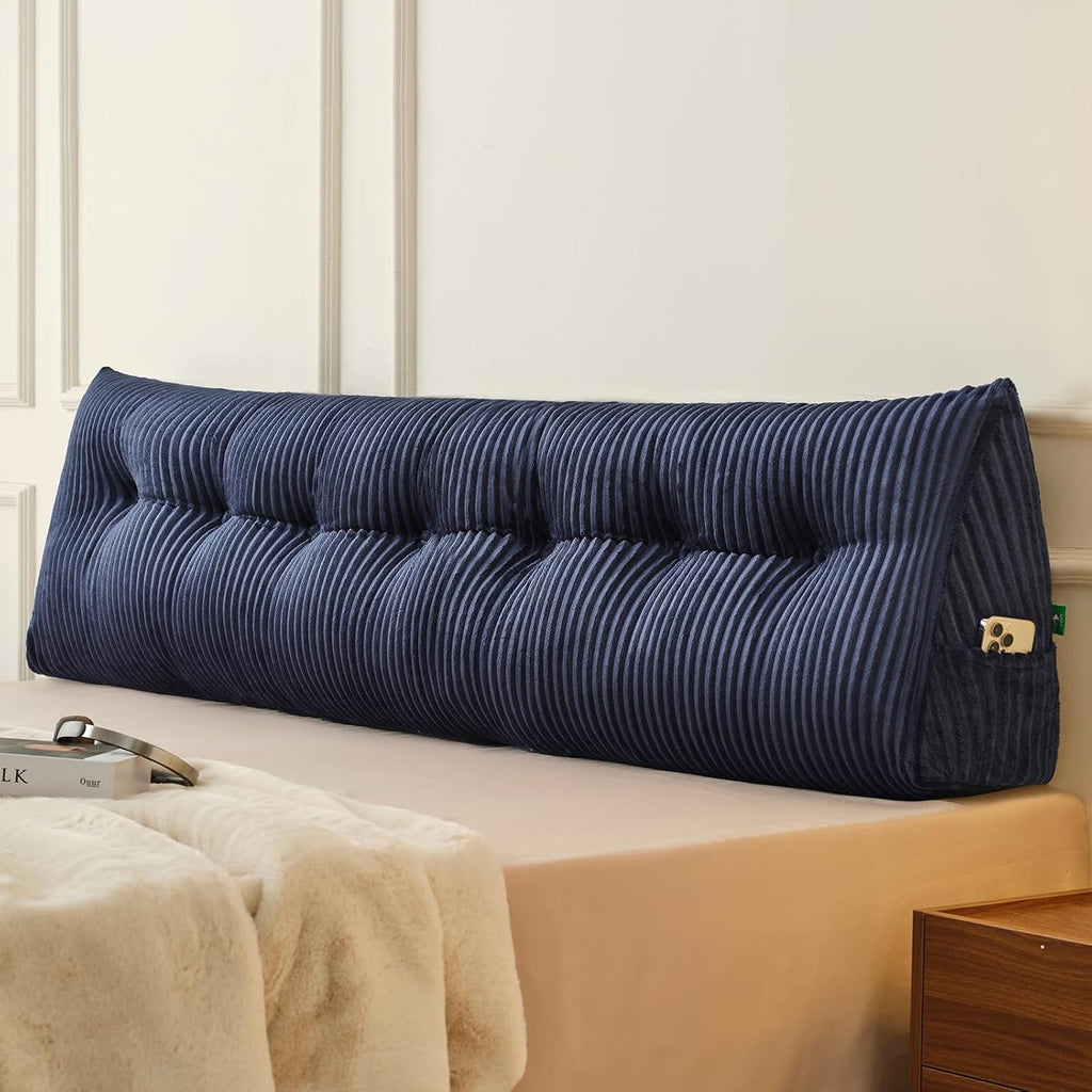 Z-Hom Large Headboard Pillow King, NO ROLL Pillow, Wedge Pillow Headboard for Sitting Up in Bed, Backrest Support Triangular Cushion for Re…