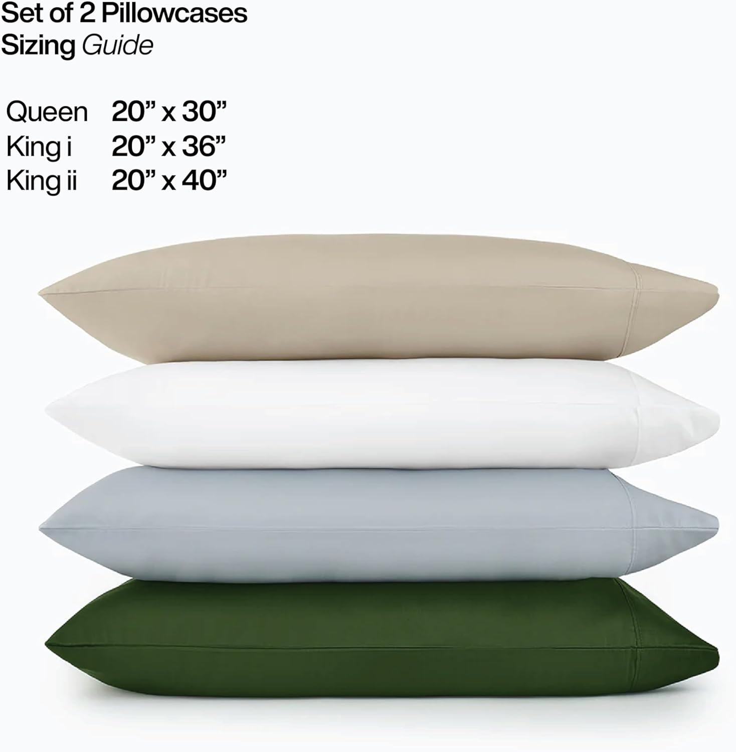Queensbay King Pillow Cases Set of 2, Microfiber Cooling Pillowcases, Soft Breathable Envelope Closure Pillow Covers, Wrinkle Free Easy Car…