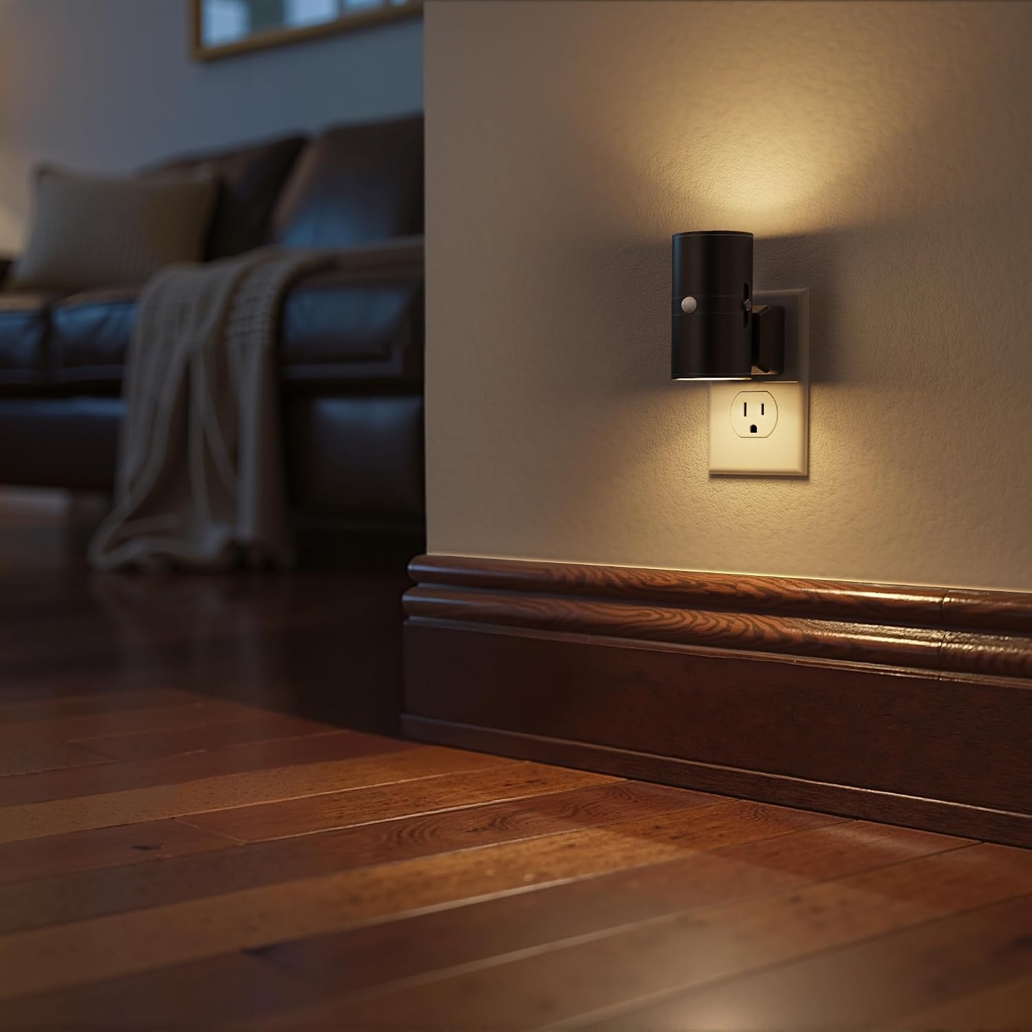 WelcometoBriigniteenjoyyourtimehere Briignite Motion Sensor Night Light,2 Pack Motion Activated Plug in Night Lights, 0-100LM Dimmable Soft…
