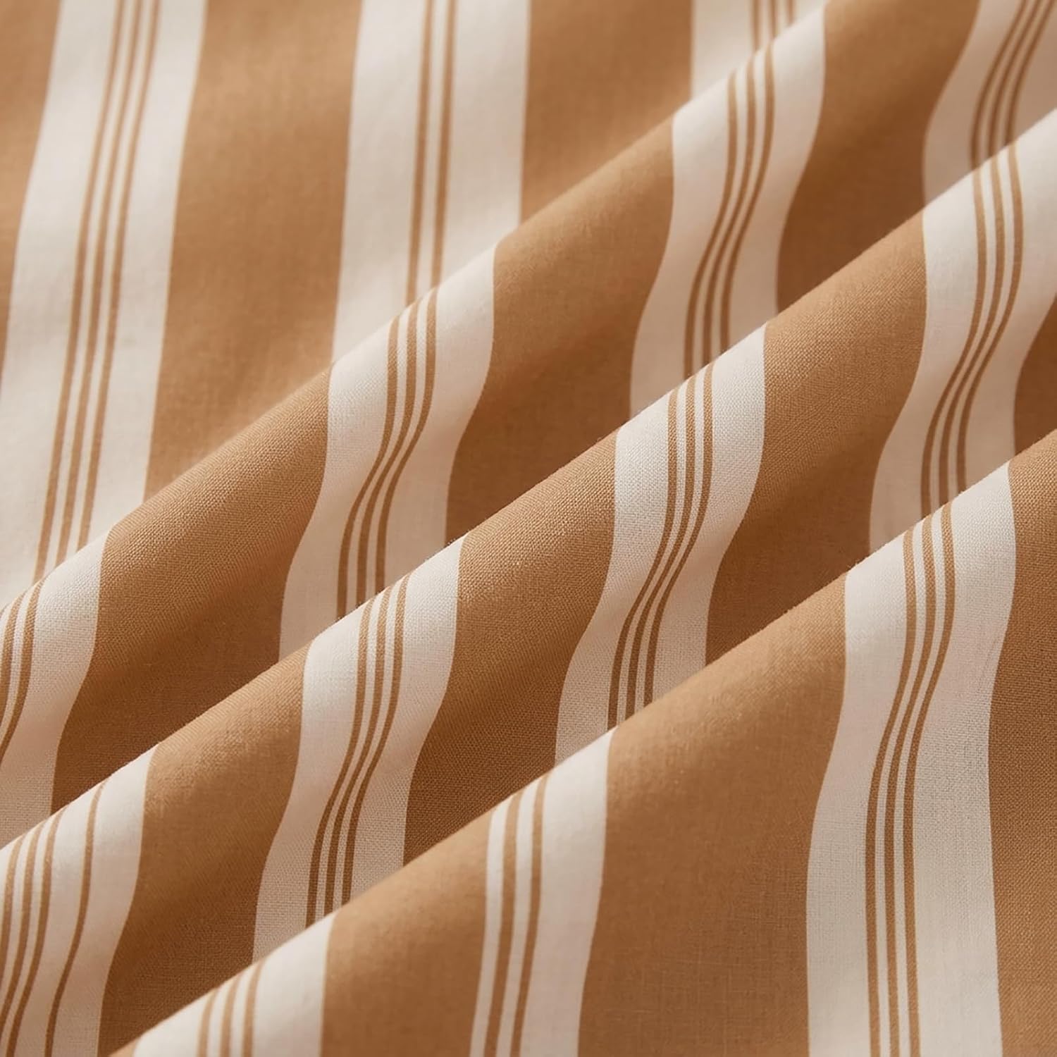 Merryword Khaki Striped Pillowcases, 100% Cotton Pillow Cases, Queen Size Pillowcases, Luxury Linen Like Pillowcase, Soft Breathable Stripe…