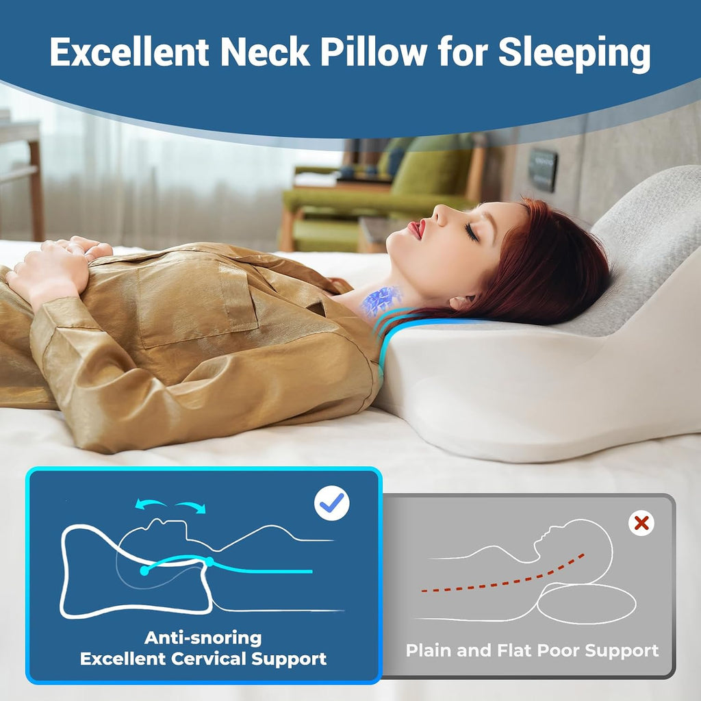 Wogahev Reading Pillow for Bed, Lying, Leaning and Prone, Ergonomic Memory Foam Bed Wedge Pillow for Headboard, Chin & Back Support Pillows…