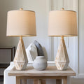 PoKat 23'' Farmhouse Table Lamps Set of 2, Beige Rustic Lamps for Living Bedroom Night Stands, Bedside Nightstands Living Room Table…