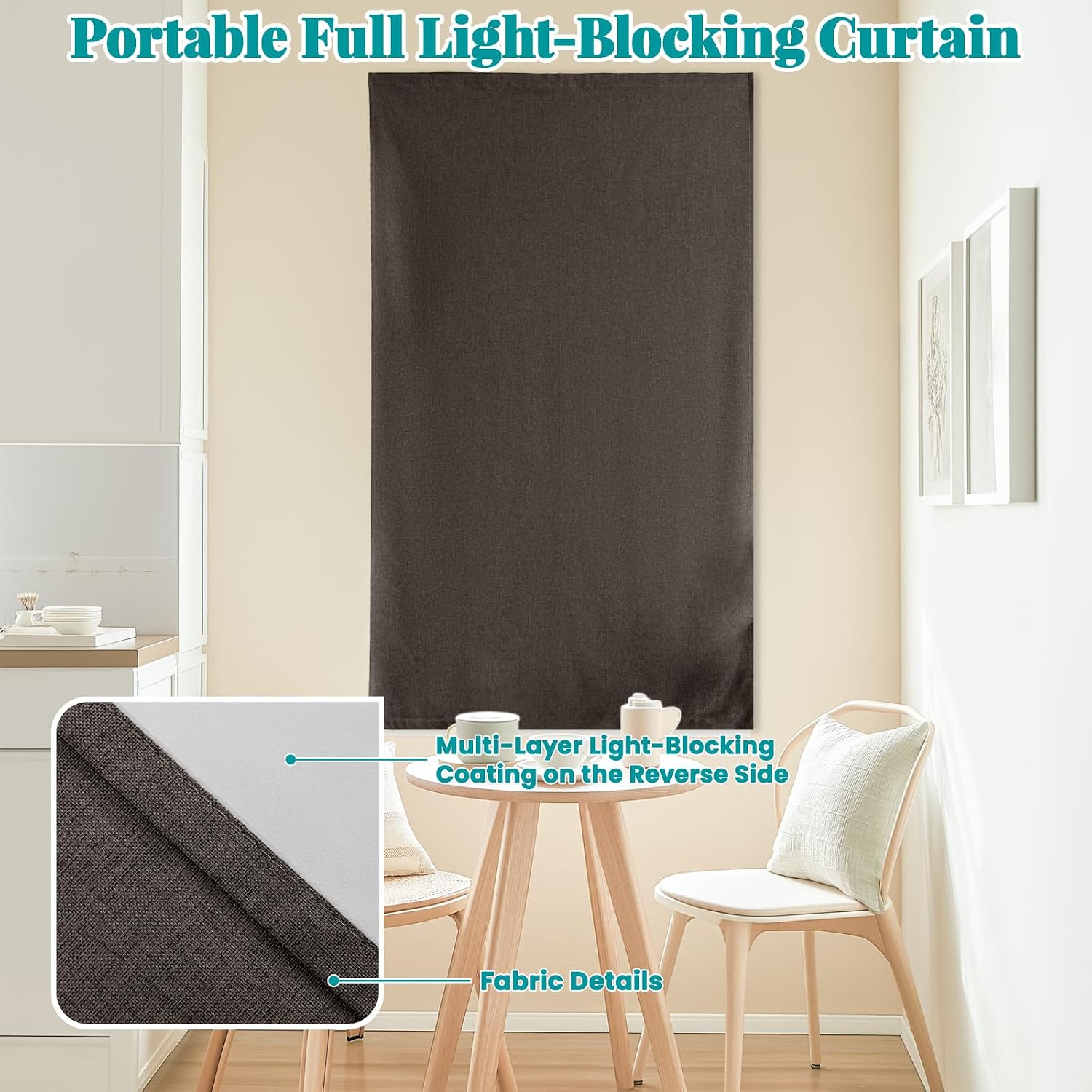 100% Blackout Magic Tape Stick On Curtains Window Shades Pull Down Blackout Window Cover No Drillng Self Adhesive Curtains No Rod Small…