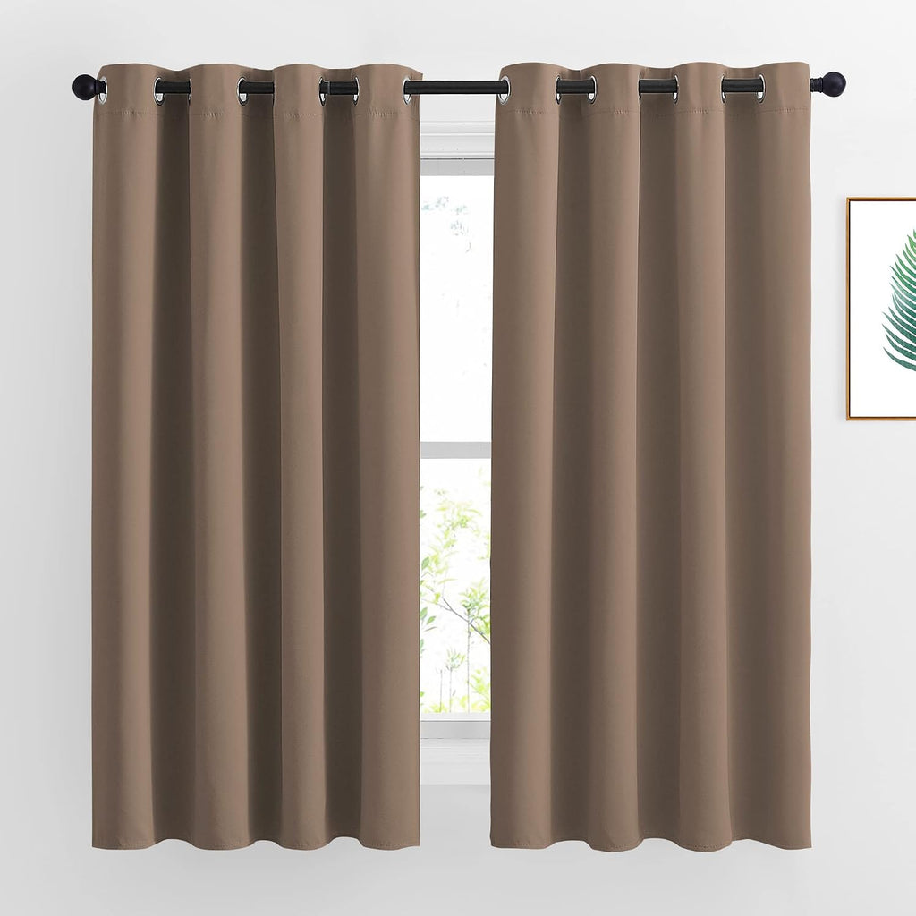 Nicetown Bedroom Blackout Curtains and Drapes - Window Treatment Thermal Insulated Solid Grommet Blackout Draperies for Bedroom (Set of 2 P…