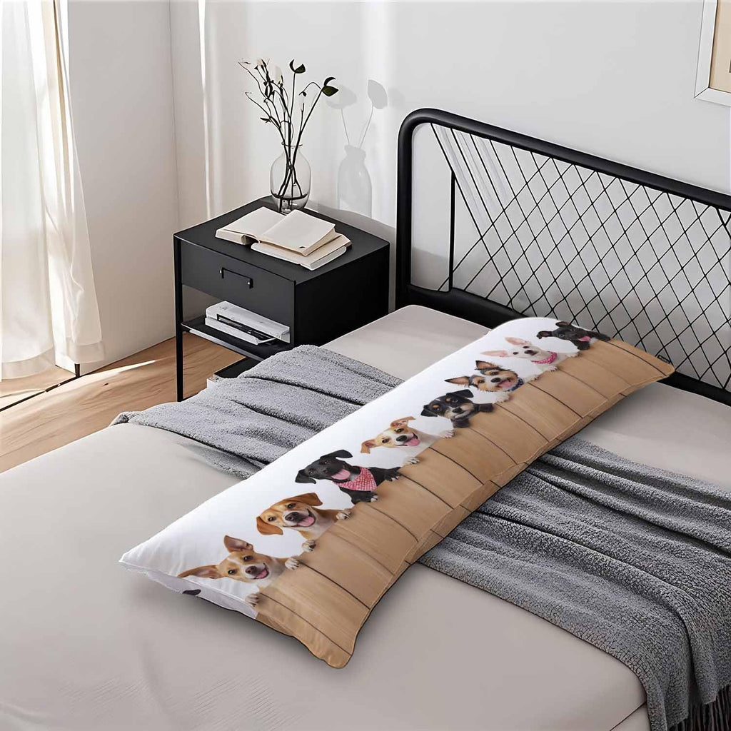 Dog Rectangle Body Pillow Covers Cute Puppy Dogs 20"X54" Couch Body Pillow Pillowcase Decorative Body Pillows Bed Pillow Cushion Covers…