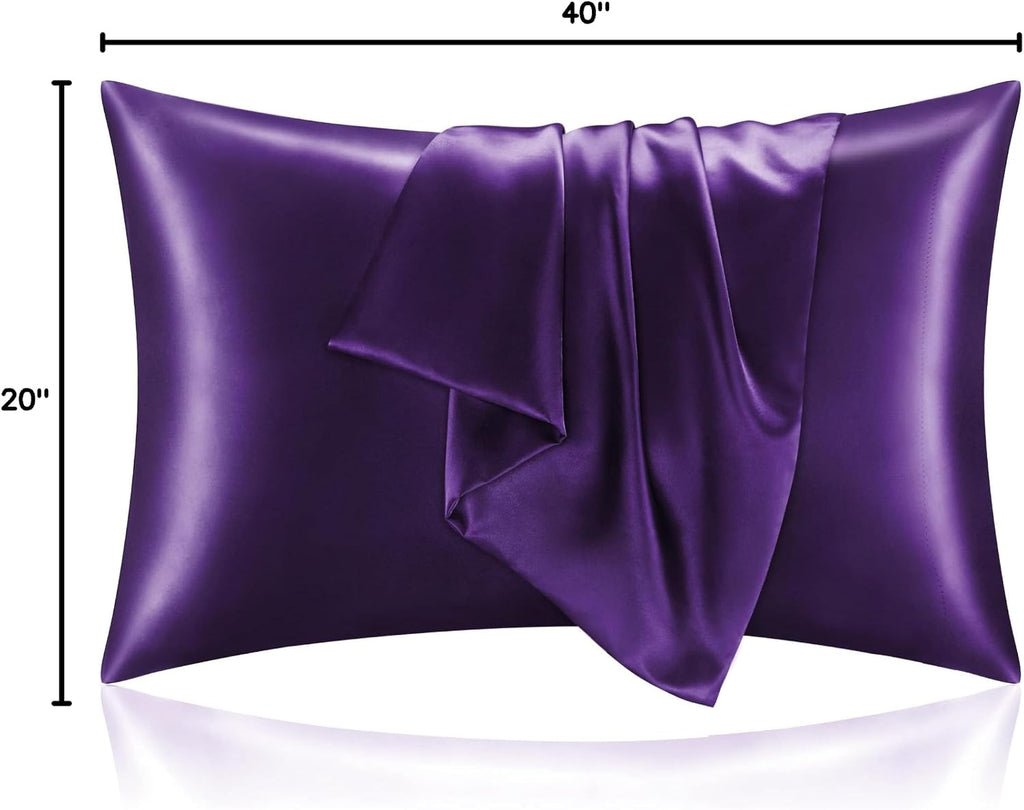 Bedelite Satin Pillowcase for Hair and Skin, Super Soft and Cooling Similar to Silk Pillow Cases 2 Pack with Envelope Closure, Gift for Wom…