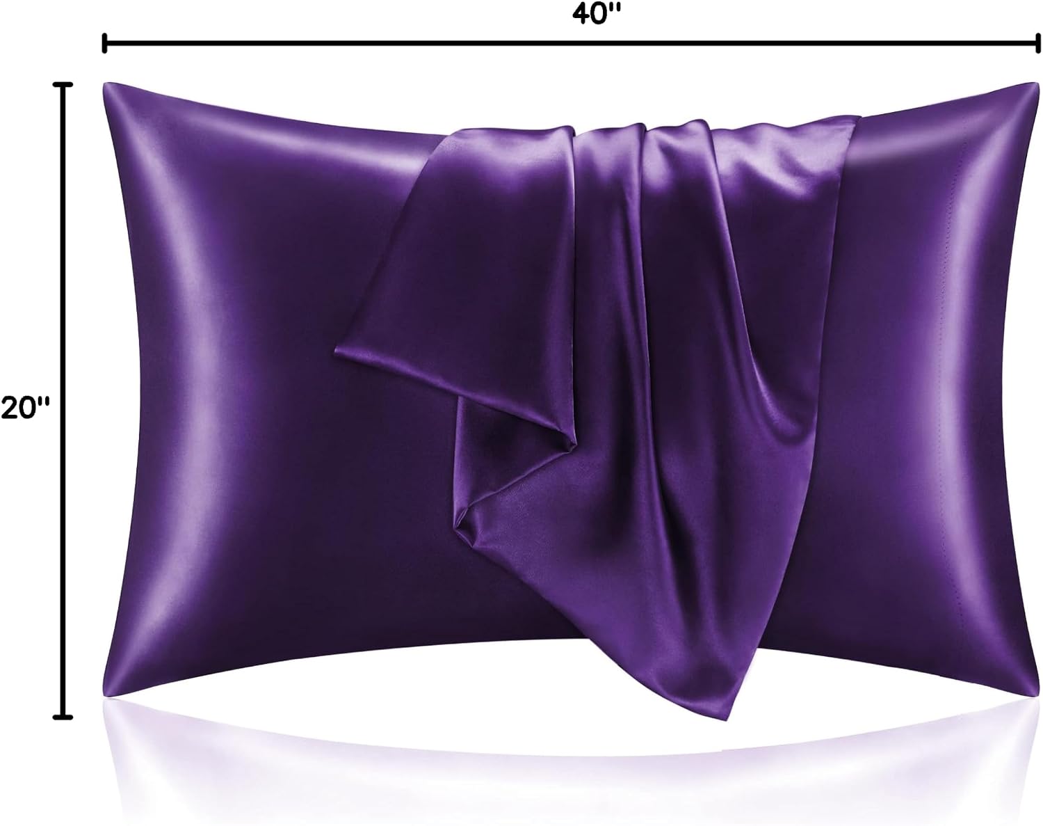 Bedelite Satin Pillowcase for Hair and Skin, Super Soft and Cooling Similar to Silk Pillow Cases 2 Pack with Envelope Closure, Gift for Wom…