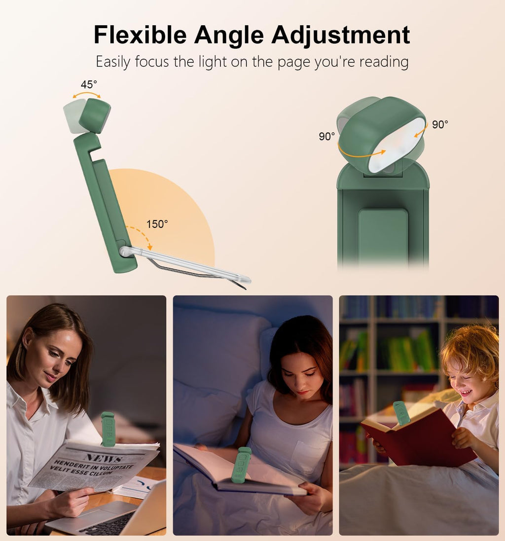 Gritin Reading Light, Book Light for Reading in Bed-Eye Caring 3 Colors, 5-Level Dimmable Brightness, Long Lasting, Compact Size…
