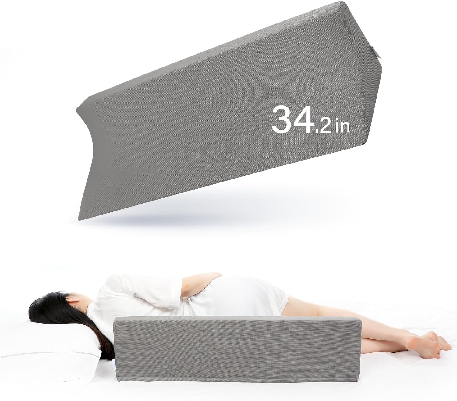 Fanwer 34.2in Wedge Pillow for Sleeping, Bed Wedge Pillows for After Surgery Body Positioners, Triangle Foam Wedge Pillow for Side Sleeping, f…