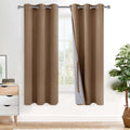 Xwzo Complete Blackout Shades Window Curtain Panels with Tiebacks- Noise Reduction and Light Blocking Grommet Curtains with Black Liner for…