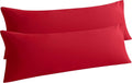 Ntbay 2 Pack Body Pillow Cases, 20x54 inches, Red, Soft, Wrinkle, Fade Resistant, Envelope Closure, Microfiber, 2 Pillowcases in Set, Quali…