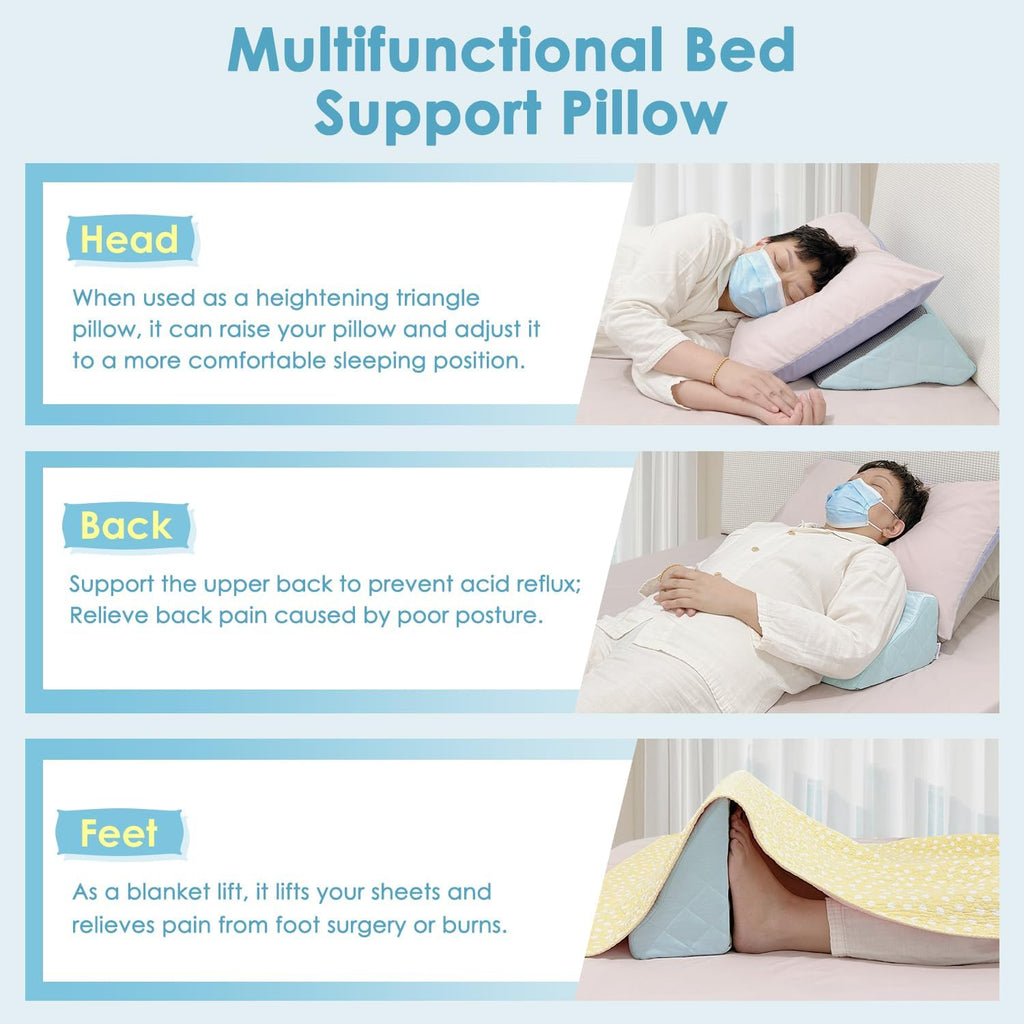 NEPPTthy NEPPT Wedge Pillow for Seniors Side Sleeping Post Surgery Wedge Bedsore Pressure Relief Incline Pillow Patient Turning Wedges…