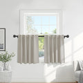 Ponydance PONY DANCE Cream Draperies & Curtains - Room Darkening Back Tab Top Thermal Insulated Noise Reducing Short Curtain Panels for Kit…