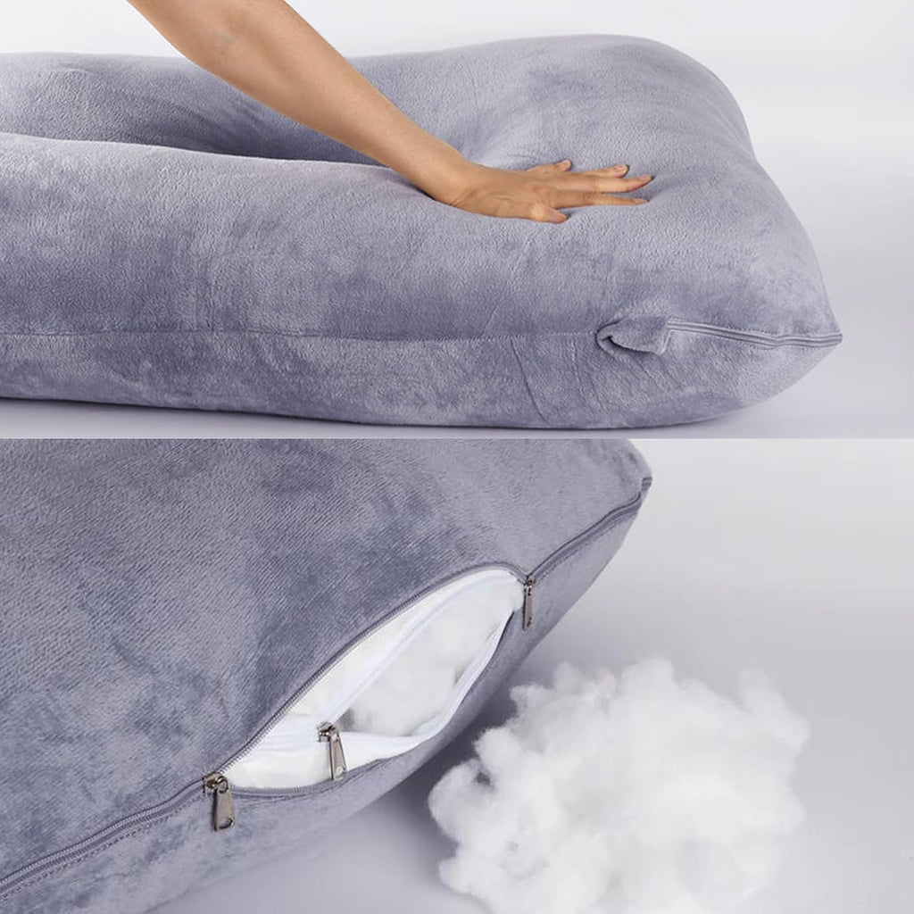 U-Shaped Full Body Pregnancy Pillow for Sleeping – 57" Maternity Pillow with Removable Cover, Support for Back, Legs, Belly & Hips…