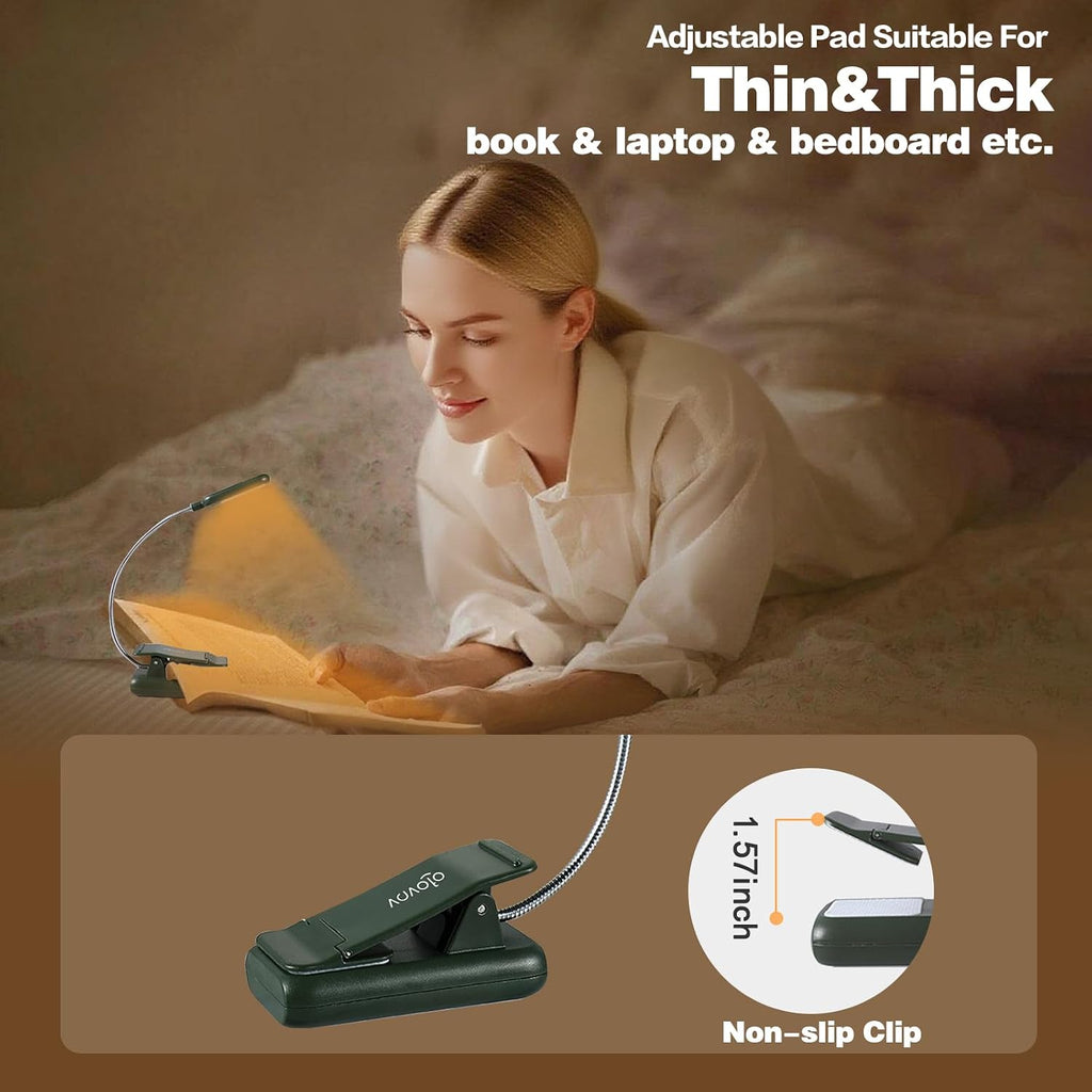 Vavofo Rechargeable Book Light for Reading in Bed Kids, 7 LED Reading Light with 9-Level Warm Cool White Daylight, Eye comfort Lamp with…