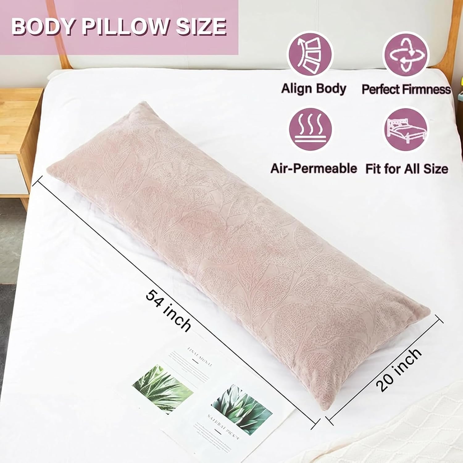 1 MIDDLE ONE Body Pillow, Memory Foam Body Pillows for Adults Sleeping, Long Pillow for Bed, Big Large Firm Full Body Pillow for Side…