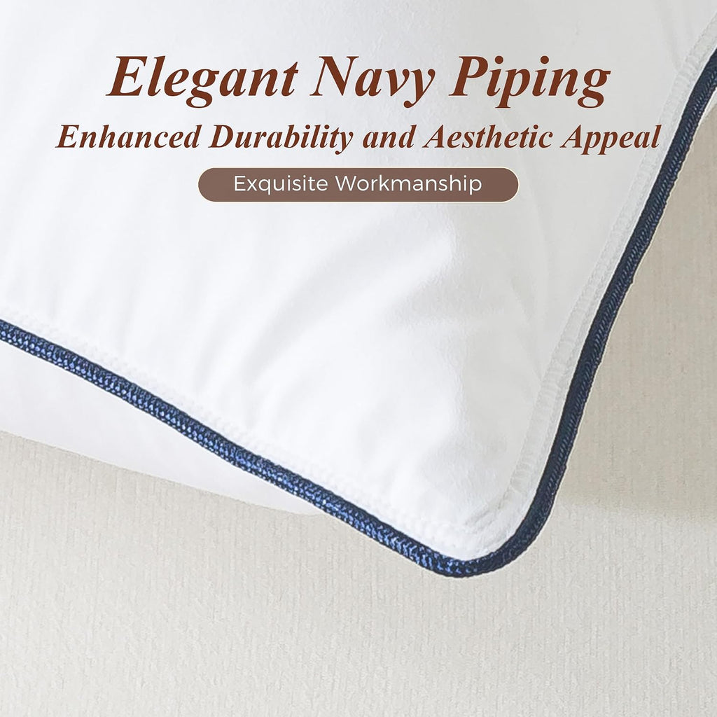 Cosybay Goose Feather Down Fiber Pillows King Size Set of 2, Luxury Bed Pillow for Sleeping, Ultra Soft Cover Hotel Collection Bed…